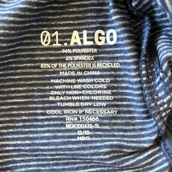 0.1 Algo men’s blue and gray striped short sleeve polo golf shirt size XXL - Picture 5 of 5